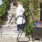 buiten trap reinigen met stoom STI