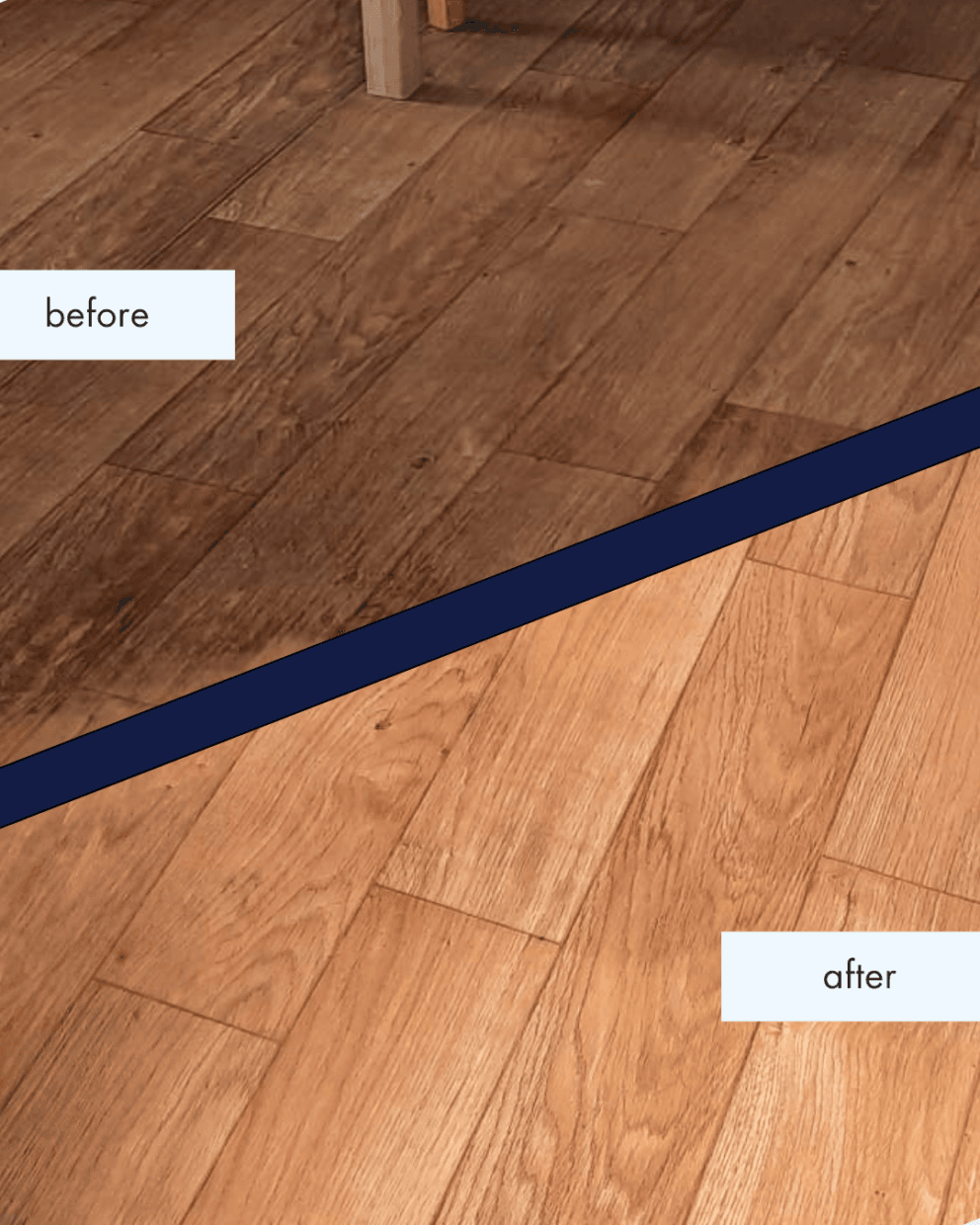 Before And After Houten Vloer Reinigen Met Stoom